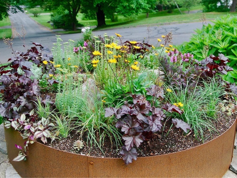 Planted container garden.
